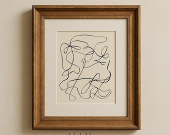 Abstrakte Holzkohle Wandkunst | Linie Abstrakte Kunst | Beige und schwarze abstrakte Wandkunst | Zeitgenössisch Abstrakt | Kunst Druckbare | DRUCKBAR 201
