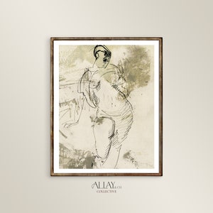 Abstract Sketch Art | Figurative Woman Wall Art | Abstract Printable Art | Vintage Drawing Print | Sketch of Woman Wall Art | PRINTABLE 113