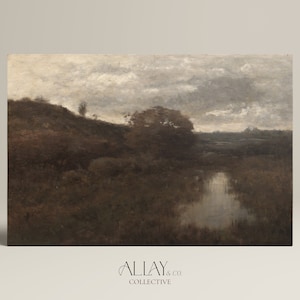Moody Vintage Print | Digital Vintage Landscape | Moody Landscape Painting | Country Oil Painting | Vintage Landscape Print | PRINTABLE 120