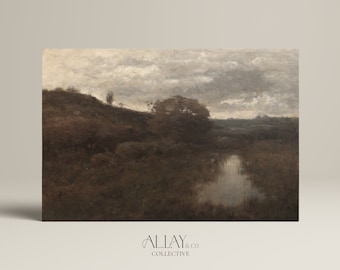 Moody Vintage Print | Digital Vintage Landscape | Moody Landscape Painting | Country Oil Painting | Vintage Landscape Print | PRINTABLE 120