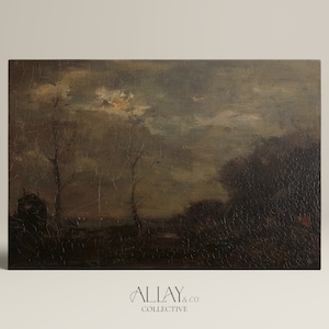 Moody Landscape Painting | Moody Vintage Print | Digital Vintage Landscape | Country Oil Painting | Vintage Landscape Print | PRINTABLE 06