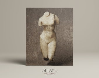 Estatua de mujer griega antigua / Fotografía vintage / Estatua de torso femenino / Estatua de Roma / Estatua de busto / Arte mural griego de Afrodita / 25