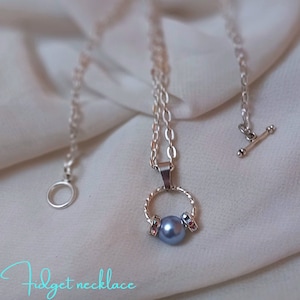 Achtsame Halskette für Damen, Fidget Spinner Halskette, Geschenk für Frau, Silber Schmuck für Frauen, Weihnachtsgeschenk für Sie.
