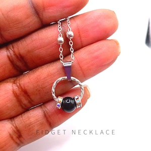 Fidget spinner pendant worry necklace for women, Adhd jewelry for ladies, Anxiety relief gift, Mental health gifts, Birthday gift for sister