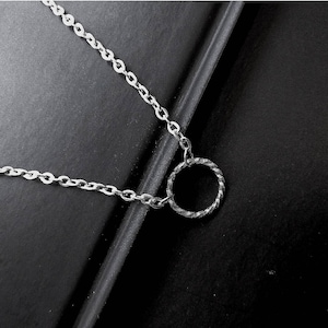 Silver plated circle chain necklace, Ladies dainty circle pendant necklace, Silver round necklace, Jewellery for her, mothers day gift ideas