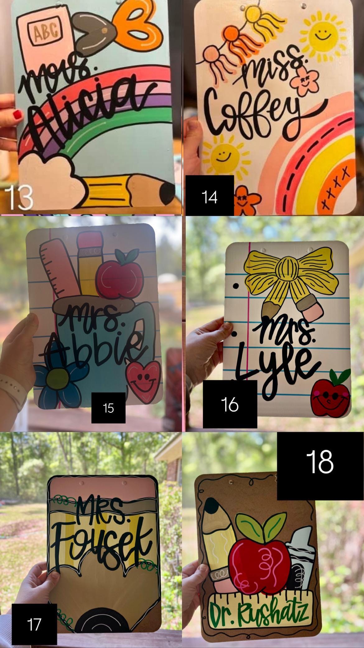 Personalized teacher clipboard