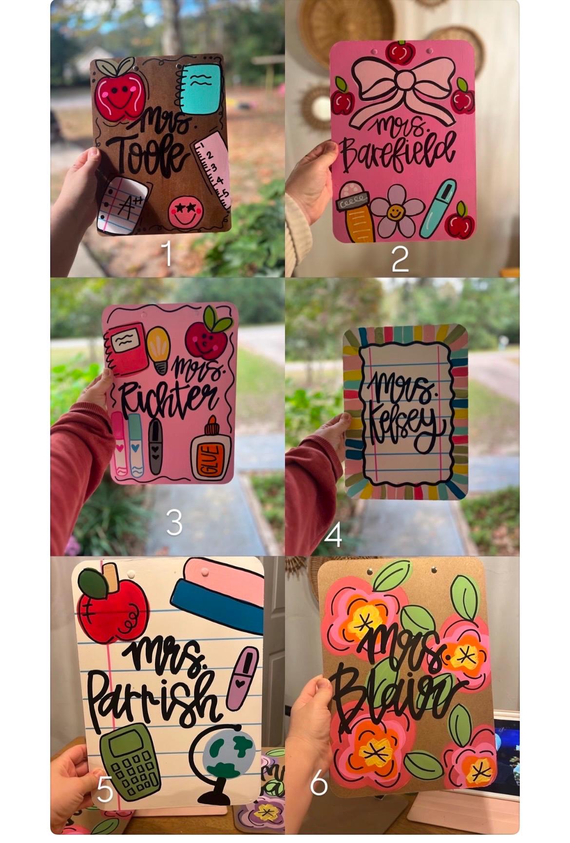Personalized teacher clipboard