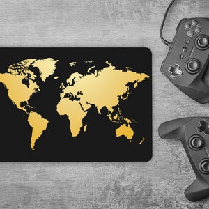 Wereldkaart Laptop Skin, Goud Metallic Notebook Laptop Sticker, Notebook HP Vinyl WrapDecal Dell Lenovo Asus Chromebook Acer Skin Cover RK706