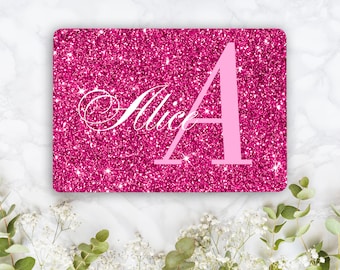 Adesivo de vinil para notebook com lantejoulas rosa SEM GLITTER para personalização de pele HP Dell Lenovo Asus Chromebook Acer Inspiron Laptop RK510