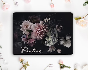 Sticker floral foncé pour ordinateur portable Aster fleuri pour ordinateur portable Sticker Dell Lenovo Asus Chromebook Acer pour ordinateur portable Housse universelle pour ordinateur portable Sticker pour ordinateur portable LF11