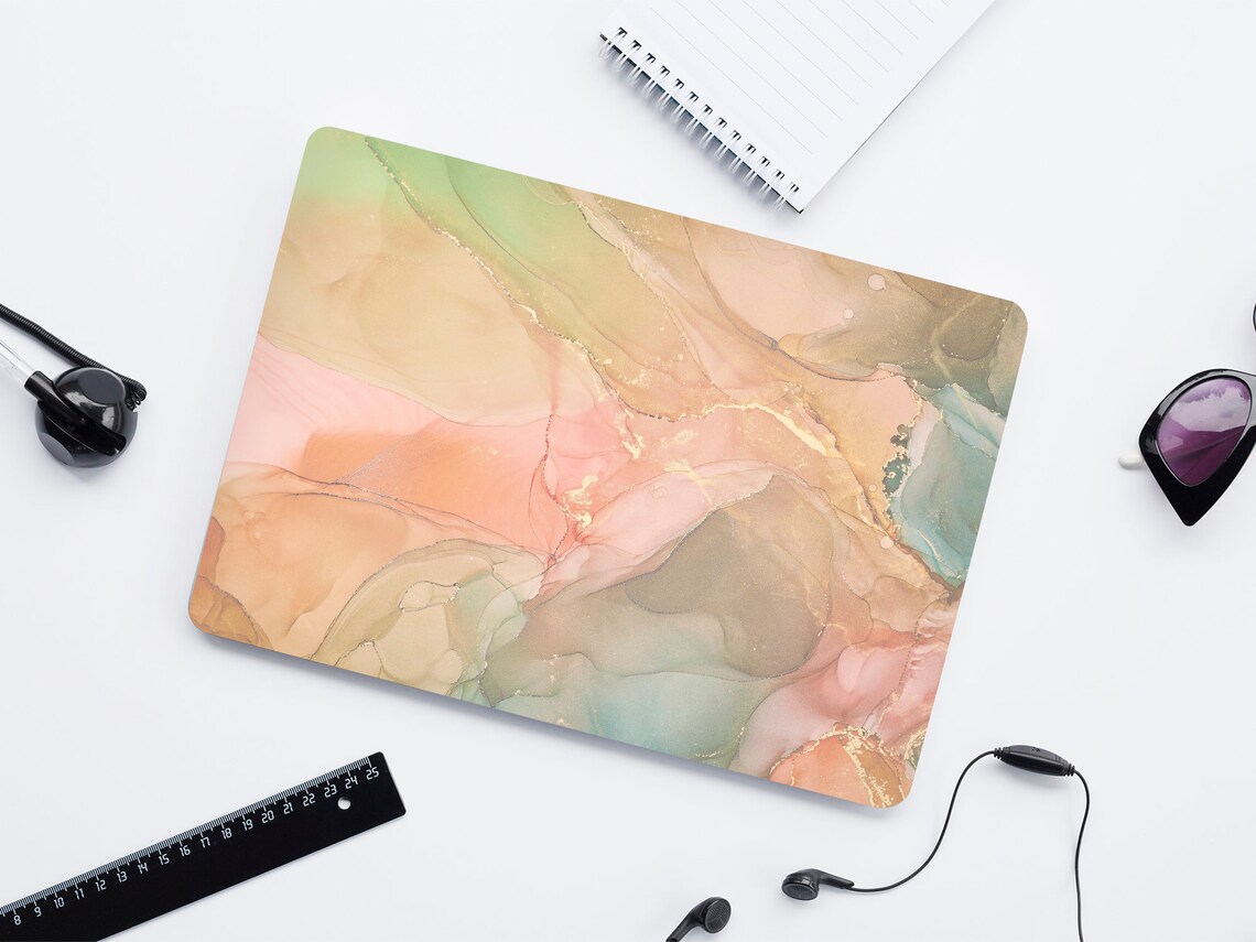 Orange Marble Laptop Skin Not Metallic Notebook Vinyl Decal Etsy