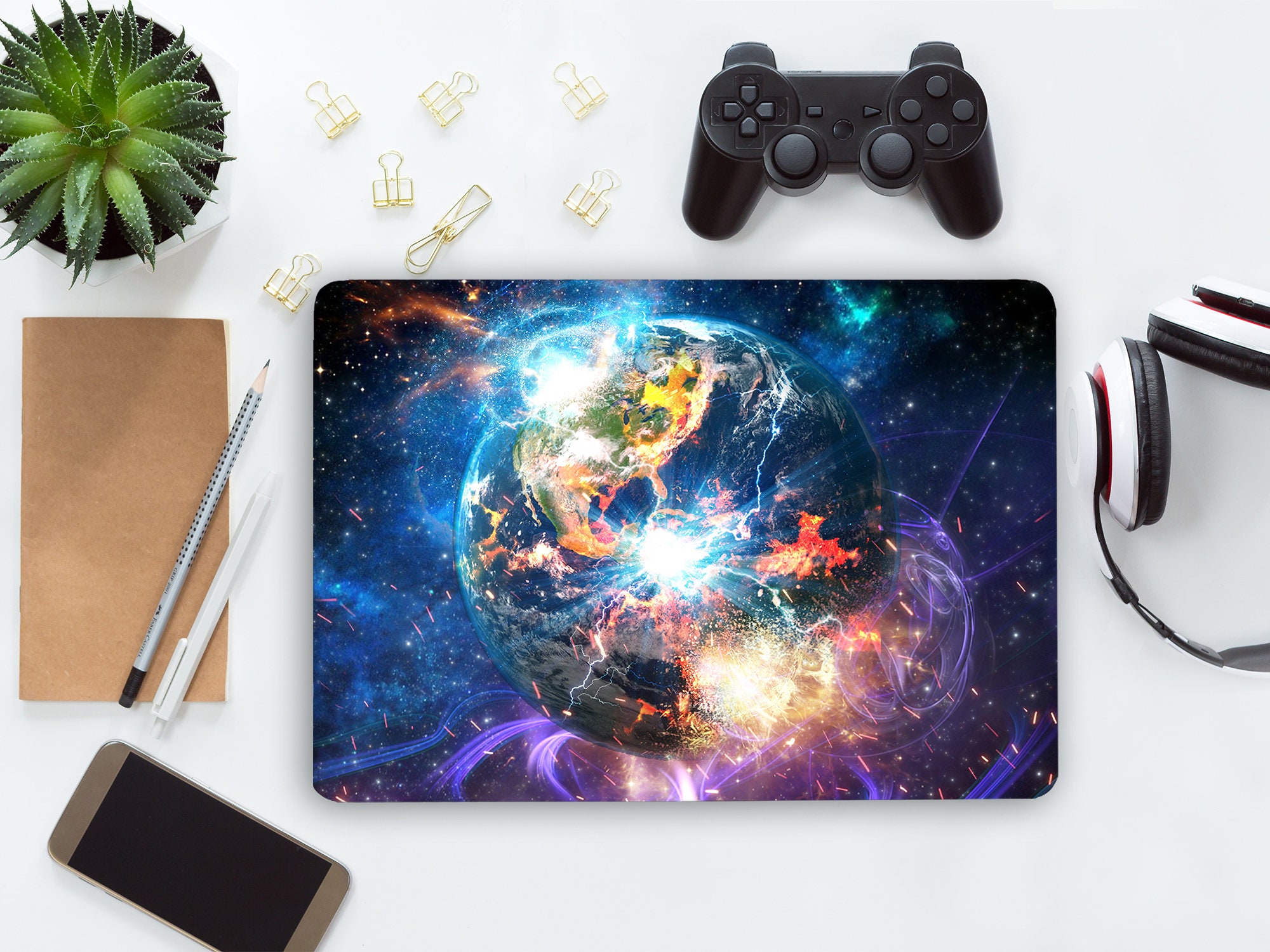 Space Laptop Skin Notebook Planet Earth Vinyl Decal  Dell Hp Lenovo Asus Chromebook Acer Universal Skin Cover Sticker Laptop Galaxy  LF84