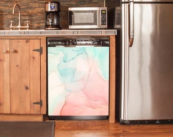 Vinyl Dishwasher Stickers Marble Vintage Decals Self Adhesive  Kitchen Decor Removable Sticker Kitchen Appliance Moody Boho  Art Style