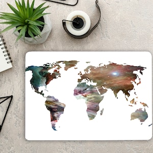 Space World Map Laptop Cover, Galaxy Melkweg Melkweg Notebook Skin RK313