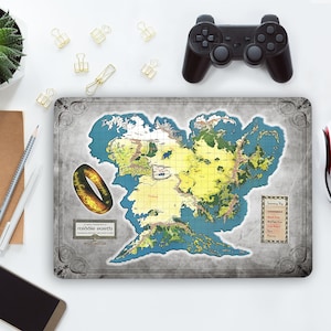 Middle Earth Map Notebook Vinyl Sticker, LOTR kaart Laptop Skin, Lord of the Rings Laptop Universal Cover Dell Lenovo Asus Acer Fantasy RK349
