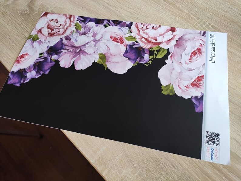 Personalised Laptop Skin for Teen Girl Gift, Dark Peony Flower Laptop Vinyl Wrap, Notebook HP Cover Decal Sticker Acer Asys Dell Lenovo LF91 image 6