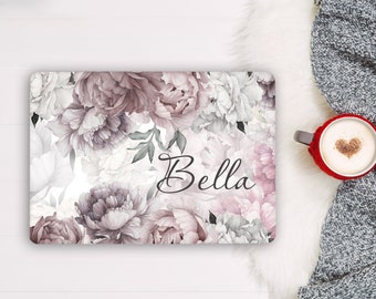Adesivo de vinil para notebook personalizado rosa para menina, flor de peônia aquarela, capa protetora universal para HP, DELL, Acer e Sony RK105