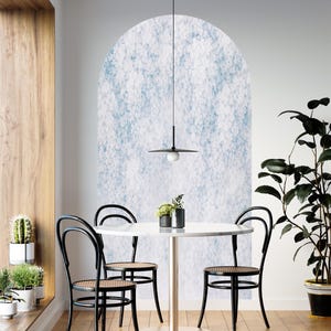 Blue Wisteria Flower Arch Wall Decal Removable,Vintage Scenery Aesthetic Bedroom Decor,Print Arch Peel& Stick Guest Room,Large Arch