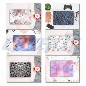 Personalised Laptop Skin for Teen Girl Gift, Dark Peony Flower Laptop Vinyl Wrap, Notebook HP Cover Decal Sticker Acer Asys Dell Lenovo LF91 image 7