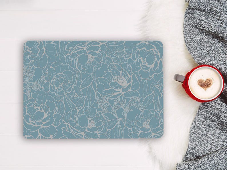 Blue Peony Flower for Girl Laptop Skin Notebook HP Vinyl Decal Dell Lenovo Asus Chromebook Acer Laptop Universal Skin Cover Sticker RK301 image 1