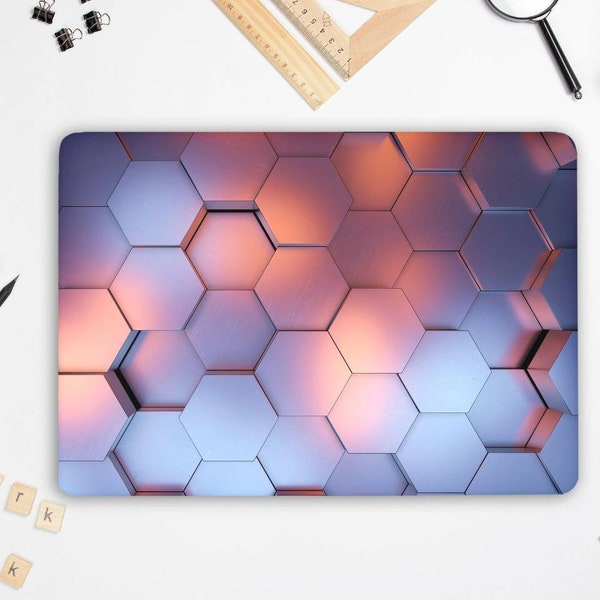 New Space 3D Printin Laptop Protective Skin, Hexagons Universal Notebook Vinyl Warp, Custom Size Laptop Skins Peel & Stick Decal Cover RK175