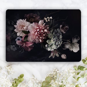 Dark Floral Laptop Skin Flower Aster Notebook Vinyl Decal Dell Lenovo Asus Chromebook Acer Laptop Universal Skin Cover Sticker Laptop LF11