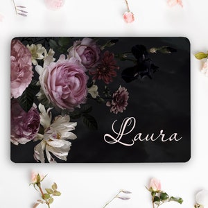 Dark Floral Laptop Skin Flower Aster Notebook Vinyl Decal Dell Lenovo Asus Chromebook Acer Laptop Universal Skin Cover LF13