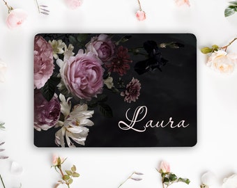 Sticker floral foncé pour ordinateur portable Flower Aster Sticker en vinyle pour ordinateur portable Dell Lenovo Asus Chromebook Acer Housse universelle pour ordinateur portable LF13