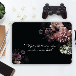 Personalised Laptop Skin for Teen Girl Gift, Dark Peony Flower Laptop Vinyl Wrap, Notebook HP Cover Decal Sticker Acer Asys Dell Lenovo LF91 image 2