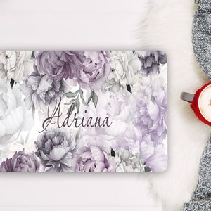 Personalisieren Lavendel Laptop Skin für Mädchen Aquarell Peony Blume Notebook Vinyl Aufkleber HP Dell Acer Sony Universal Skin Cover Aufkleber RK615