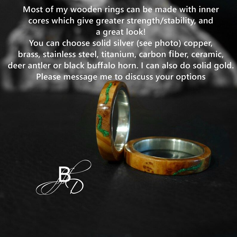 Promise Ring Wedding Band Minimalist Silver Wedding Ring 50/% Off Slim Olive Wood Root Burl Ring With Solid Silver Core Stacking Ring