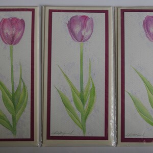Tulip Watercolour Card Pack Of 3