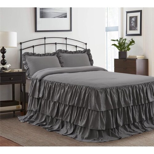 Dust Layered Ruffle Style Gathered Bedspread Set 100% Cotton - Etsy