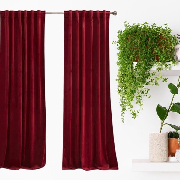 Velvet Curtains, Handmade Designer Drape Curtains, Window Curtain Drapery, Velvet Fabric Home Decor, Brown Curtains  (1 Panel Only)