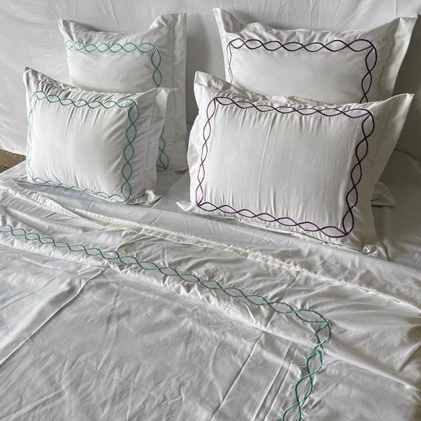 Embroidered Cotton Duvet Cover - White