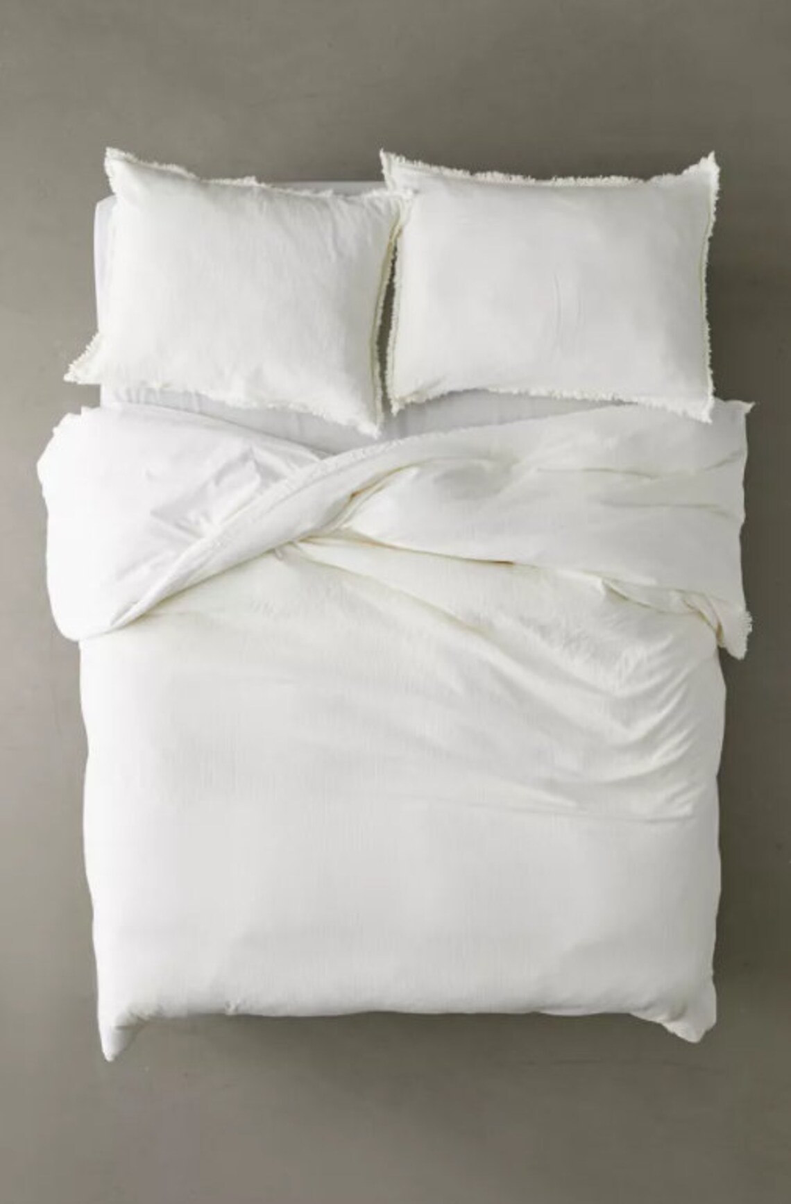 White Cotton Duvet Cover Set Super Soft Duvet Cover Raw Fringe Etsy