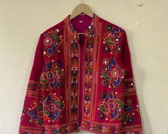 Embroidered Banjara Jacket: Vintage Kutch Tribal Coat