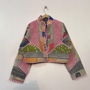 Vintage Kantha Quilted Reversible Jacket