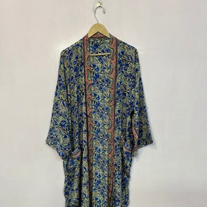 Woman Silk Kimono, Vintage Kimono Robe for Women, Boho Kimono Duster Jacket