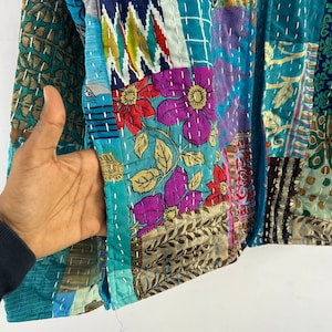 Vintage Patchwork Seide Kantha Handgemachte Jacke Bild 6