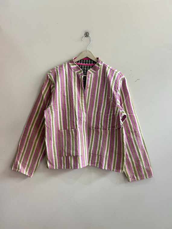 Vintage Reversible Kantha Jacket Bohemian Handmade Jacket