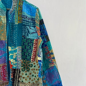 Vintage Patchwork Seide Kantha Handgemachte Jacke Bild 4