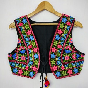 Indian Jacket, Embroidered Vintage Kutch Jacket, Women Vest Koti, Handmade Women Waistcoat, Traditional Jacket