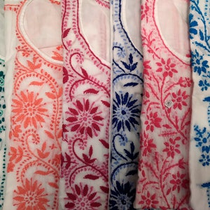 Hand Embroidered Cotton Kurti: Indian Tunic Top
