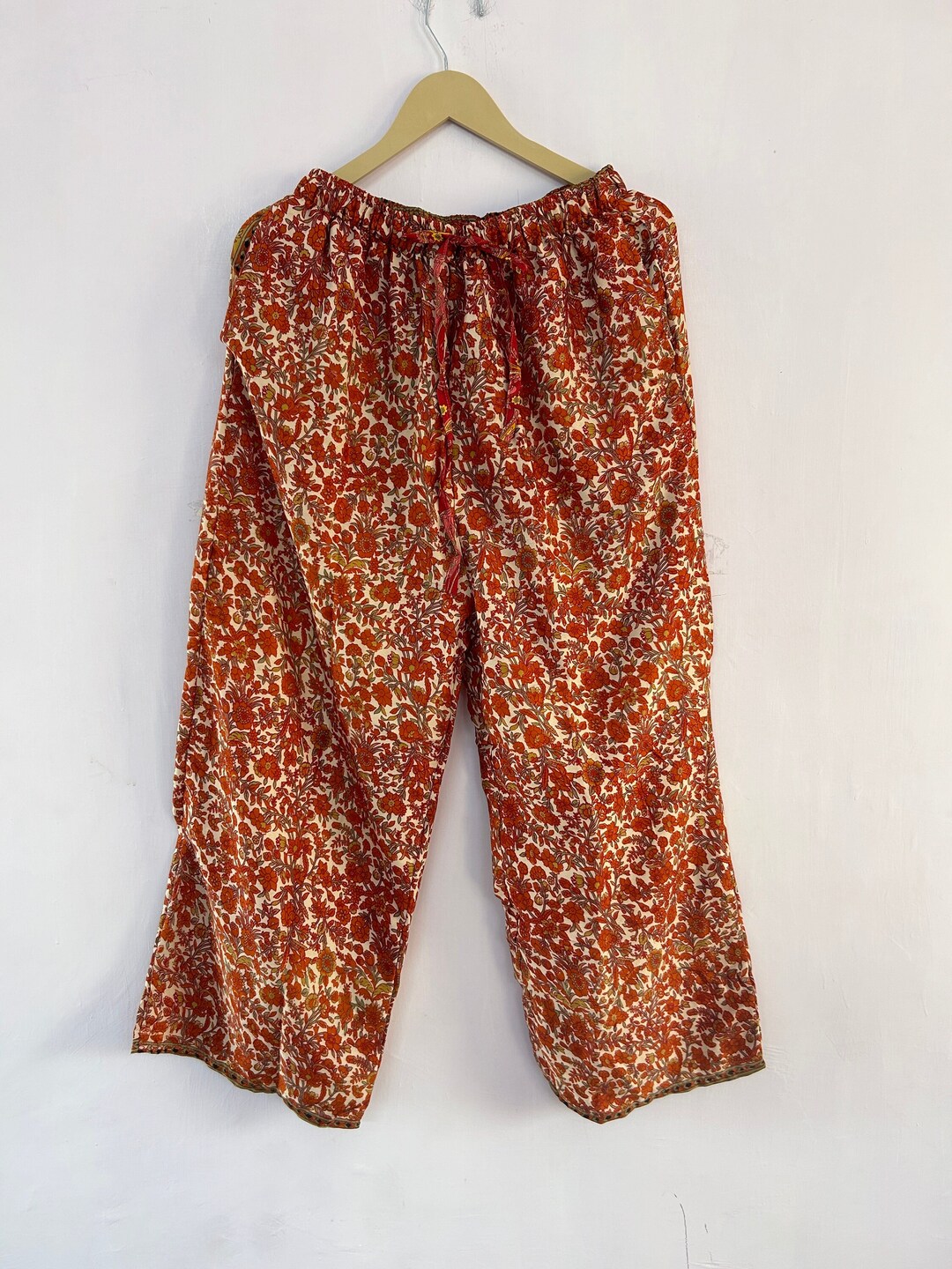 Women Silk Yoga Pants, Lightweight Super Comfy Wide Leg Pant, Summer Wear Silk Palazzo Pant