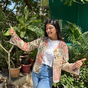 Bohemian Quilted Patchwork Jacket For Women, Reversible Cotton Jacket