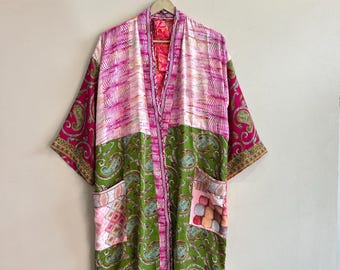 Bohemian Front Open And With Two Pocket Luxury Kimono Robe
