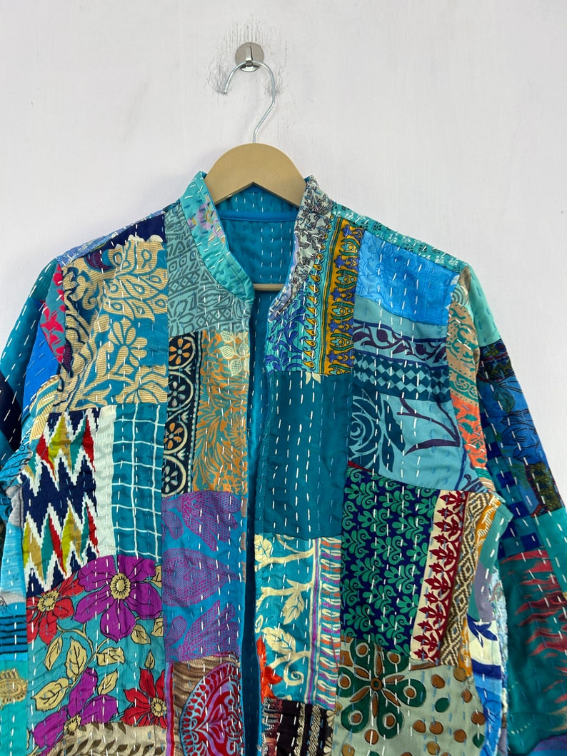 Vintage Patchwork Seide Kantha Handgemachte Jacke Bild 5