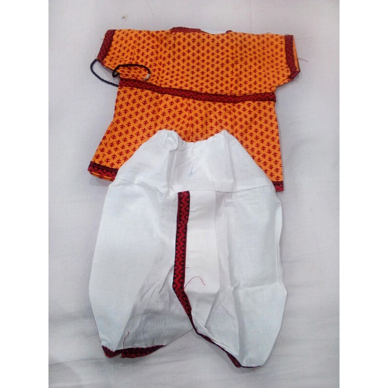 Free Shipping Cotton Angrakha Set NewBorn Dress baby White Dhoti with Kurta suit Indian kids wear Ethnic dress for 1-2 years child