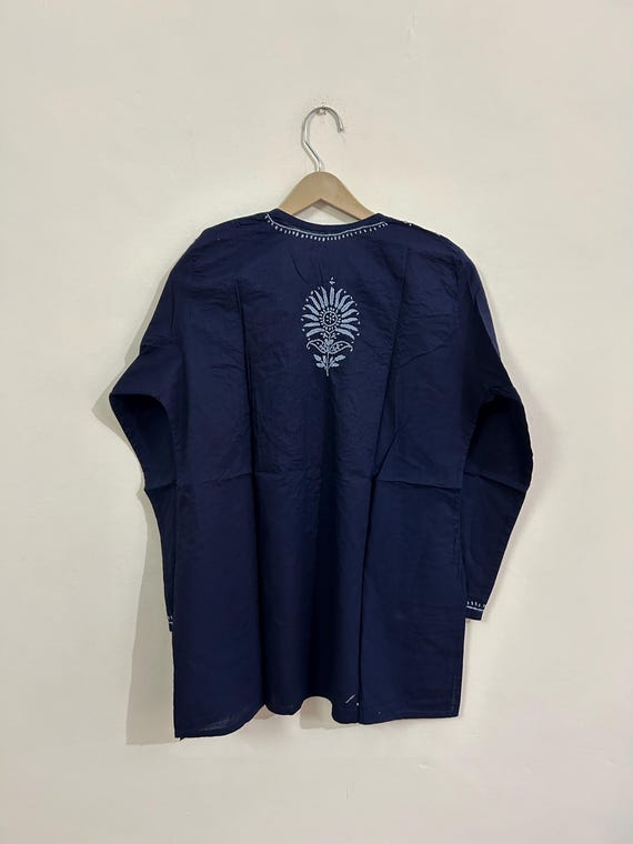 Indian Cotton Embroidered Women Kurti Blouse, Top and Tees